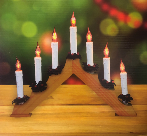 Obrázek z Vánoční osvětlení svícen - hořící dekorace za okno 7 ks střecha 
