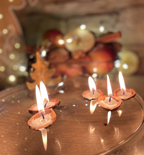 Obrázek z Plovoucí vánoční svíčky ze skořápek ořechů 