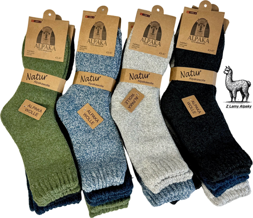 Obrázek z Pánské termo ponožky z alpaka vlny sada 3 páry pro zimní komfort 