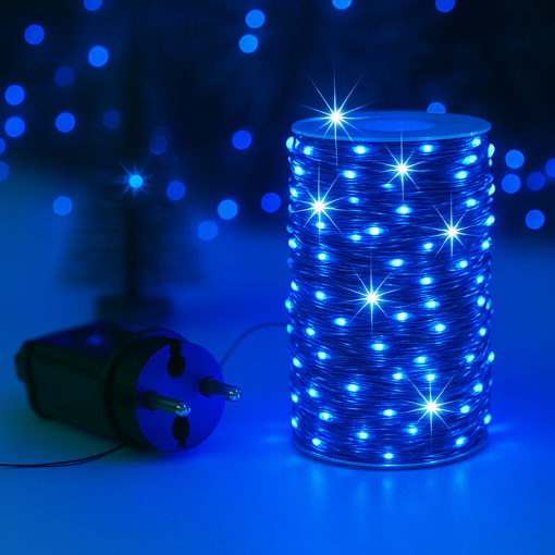 Obrázek z Nano LED vánoční řetěz venkovní 500led / 50m s flash efektem a časovačem 