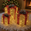 Obrázek z Venkovní LED svítící dárky - sada 3 ks XL/L/M, 120 LED, IP44 - vánoční dekorace pod stromeček 