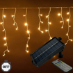 Obrázek z Solární vánoční osvětlení venkovní, světelné LED krápníky 210 Led / 10 m s propojovacím systémem, ovladačem, časovačem a regulací intenzity svícení 