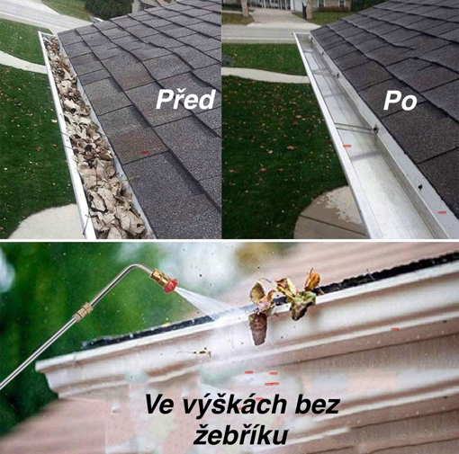 Obrázek z Univerzální teleskopická tryska pro AKU tlakovou čistící pistoli vapku - čištění oken, fasád, solárních panelů, okapů, střech a to bez žebříku 