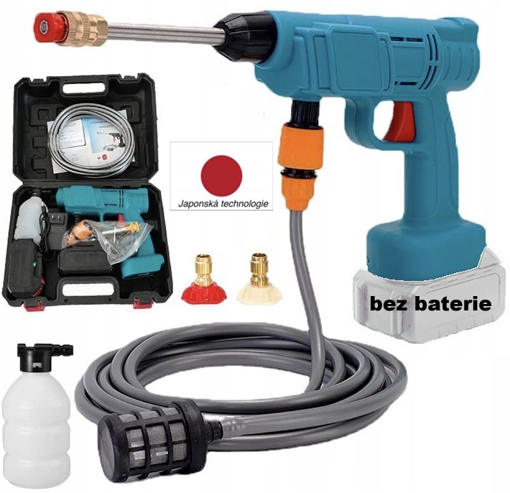 Obrázek z AKU tlaková čistící pistole 60 bar + příslušenství + kufr - bez akumulátoru a nabíječky 