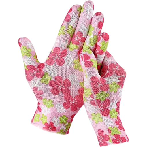 Obrázek z Dámské zahradní rukavice s květinovým motivem 