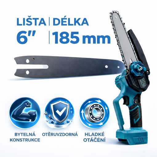 Obrázek z Náhradní vodící lišta 6" pro ruční aku pilu 185 mm 