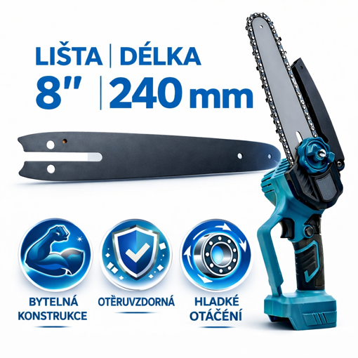 Obrázek z Náhradní vodící lišta 8" pro ruční aku pilu 240 mm 