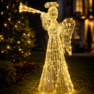 Obrázek z Venkovní XXL LED anděl s trumpetou 140 cm s flash efektem 