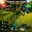 Obrázek z AKU křovinořez Hayami Compact, sekačka, vyžínač 3v1 s příslušenstvím - 2x baterie 48V + 5x žací nože + 2x žací čepele + 1x kotouč 