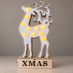 Dřevěná LED dekorace XMAS – sob s parožím na světle
