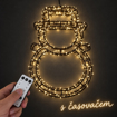 LED sněhulák – teplá bílá, ovladač a časovač